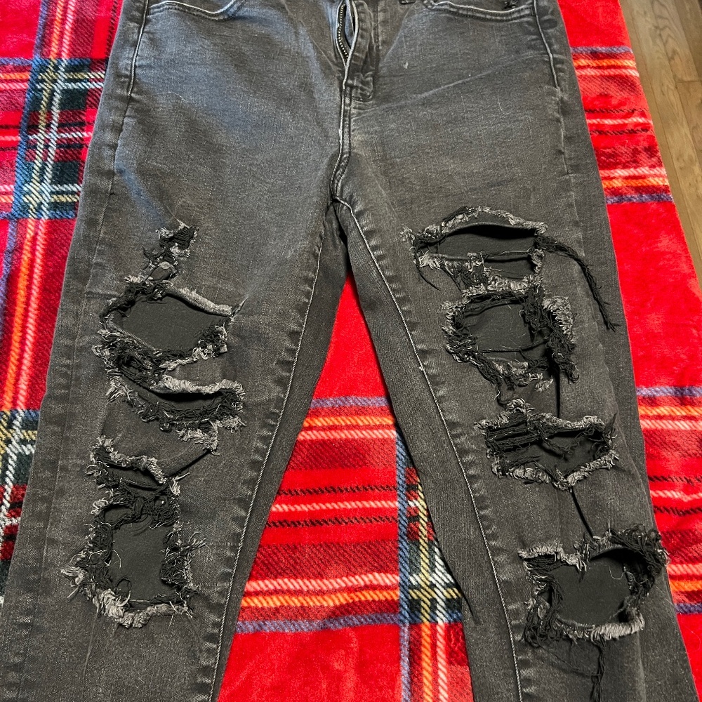 American Eagle Next Level Stretch Skinny Jeans - Size 10 Long (Black)